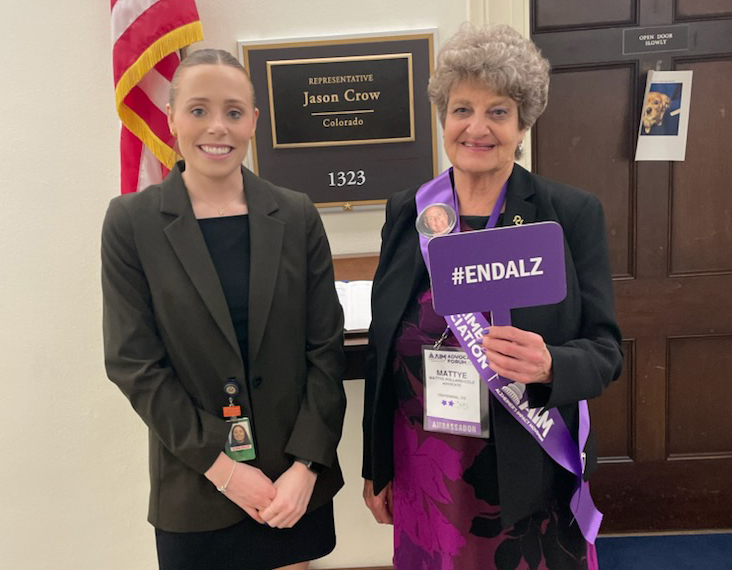 Thank you @RepJasonCrow and his staff for another fantastic meeting in D.C. at this year’s AIM Advocacy Forum. We appreciate the congressman’s ongoing support of our efforts and we look forward to his cosponosroship of #NAPAAct, #AlzInvestmentAct, and #AlzCareAct #alzforum