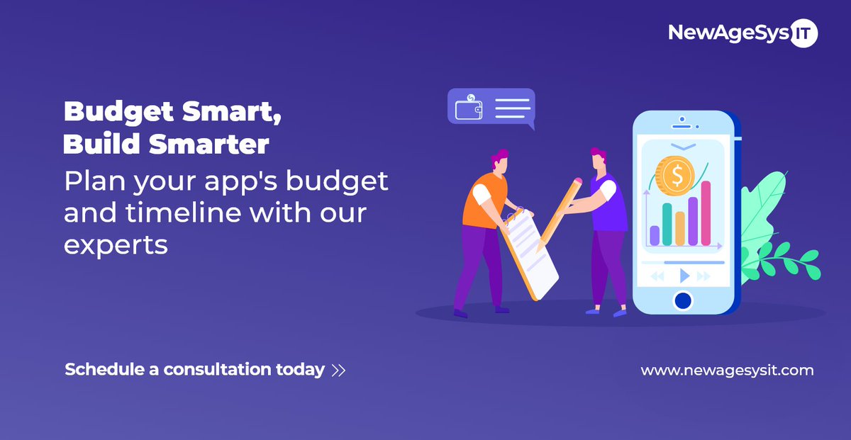 NewAgeSysIT's tweet image. From initial wireframes to post-launch marketing, let's navigate the financial landscape of app development together, making every dollar count towards building an app that not only launches but thrives. Talk to us newagesysit.com/contact/
#appdevelopment #appdevelopmentsolution