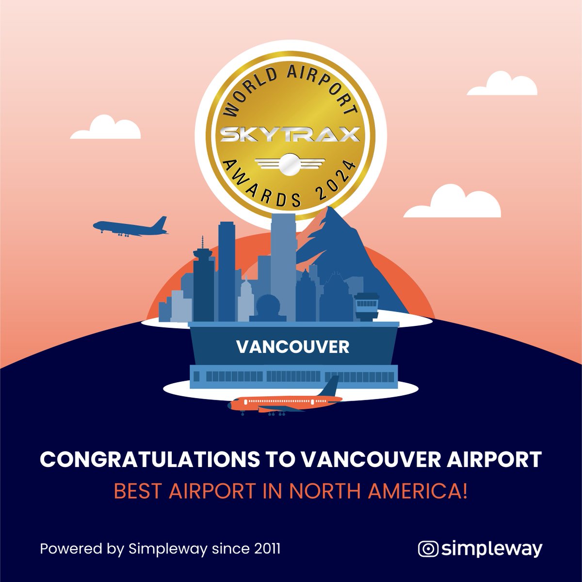 🌟 Let's raise a toast to <a href="/yvrairport/">YVR</a> for clinching the title of Best Airport in North America🎉

Since 2011, we've had the privilege of supporting YVR with our software, contributing to its success in enhancing traveler experiences. ✈️ 
#YVR #BestAirport #TravelExperiences