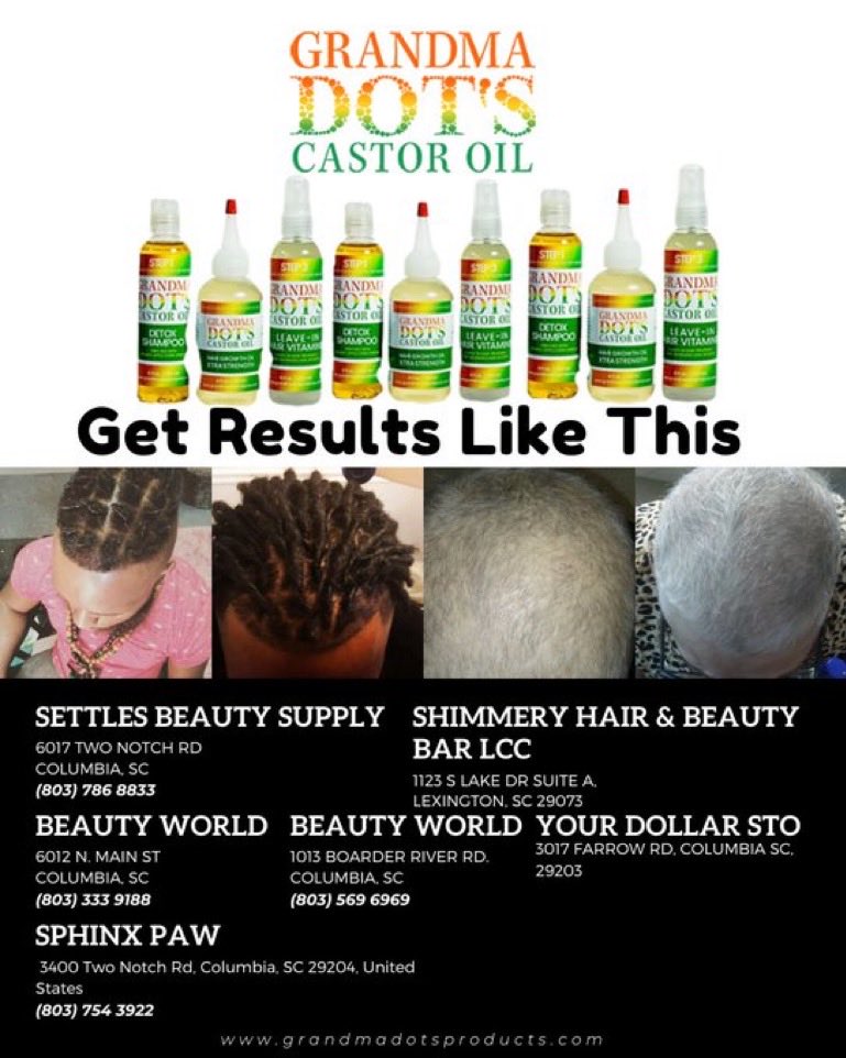 STOP BY ONE OF THESE FINE RETAILERS TO RESTOCK YOUR FAVORITE GRANDMA DOT’S PRODUCTS. #grandmadotscastoroil #hairgrowth #healthyhair #madeincolumbiasc