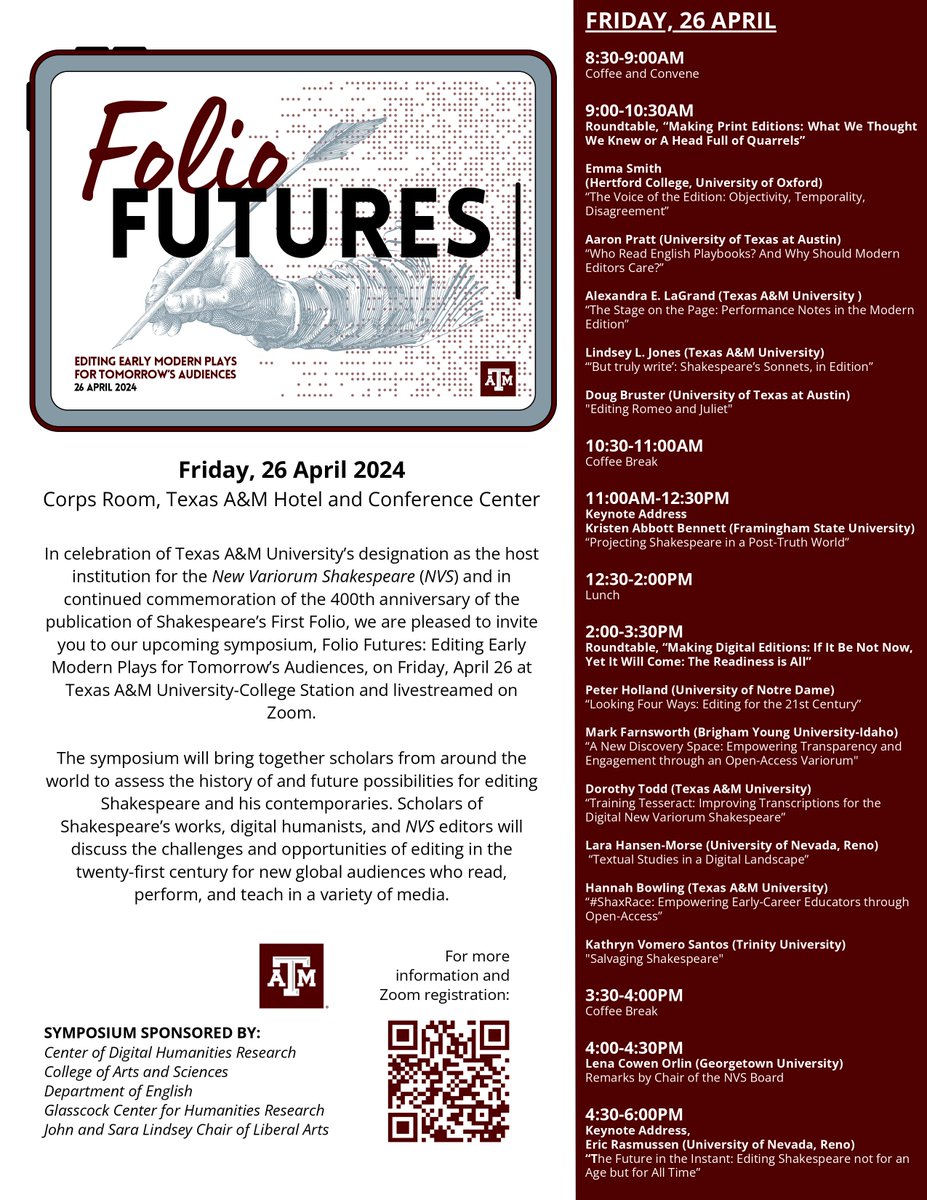 FolioFutures's tweet photo. Just over one week until Folio Futures! Check out our schedule of events and stellar lineup of speakers. We're so excited to welcome them to campus soon! #FolioFutures https://t.co/zdig3SHjyL