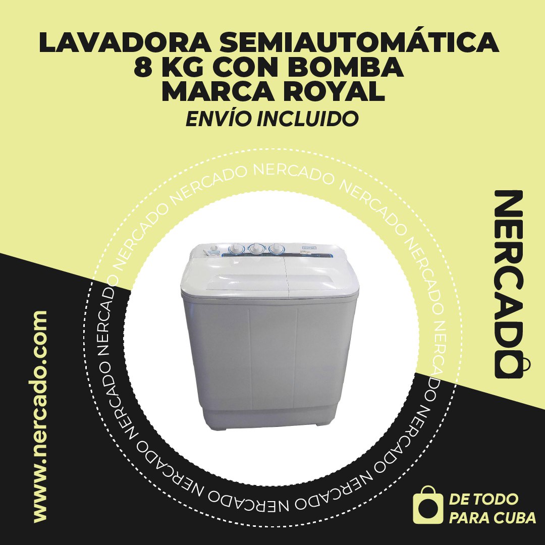 NercadoCuba's tweet photo. ¿Extrañas a tu familia en Cuba? 🇨🇺💙 Envíales más que amor: regálales comodidad y eficiencia con la Lavadora Semiautomática 8 kg Marca Royal de #Nercado. 

Perfecta para el hogar cubano, ahorra agua y tiempo. 💦👕 ¡Haz que cada día sea más fácil! 

#ConNercadoEstásMásCerca #NercadoCuba #EnviosACuba