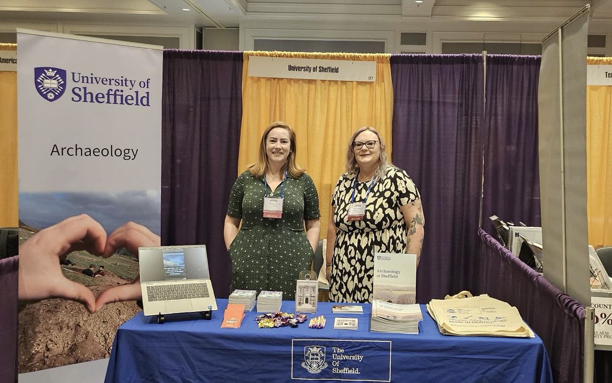 We are here at #SAA2024NOLA and excited to talk to everybody about Sheffield! Come and say hi to <a href="/KatFnly/">Kat Fennelly</a> and <a href="/Yvette_A88/">Yvette</a> at booth 127 in the exhibit hall.