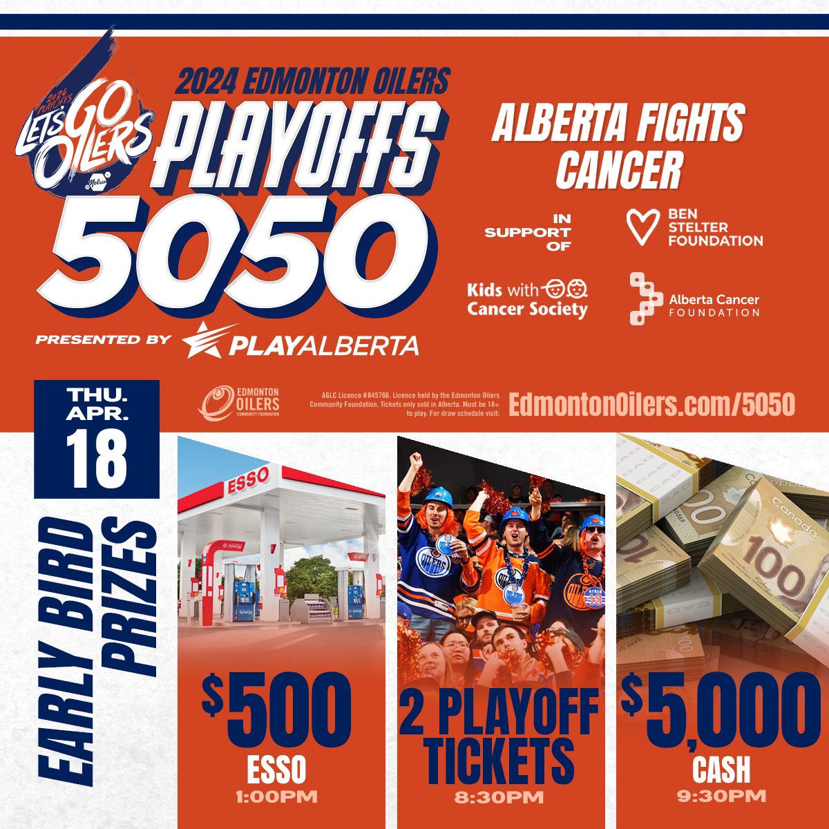 It’s game day!! Have you bought your @Oil_Foundation @EdmontonOilers 50/50 tickets yet? The jackpot is over $500k! Your tickets will help us buy Medical Equipment that isn’t covered by health benefits for children battling cancer. Buy your tickets at nhl.com/oilers/communi…