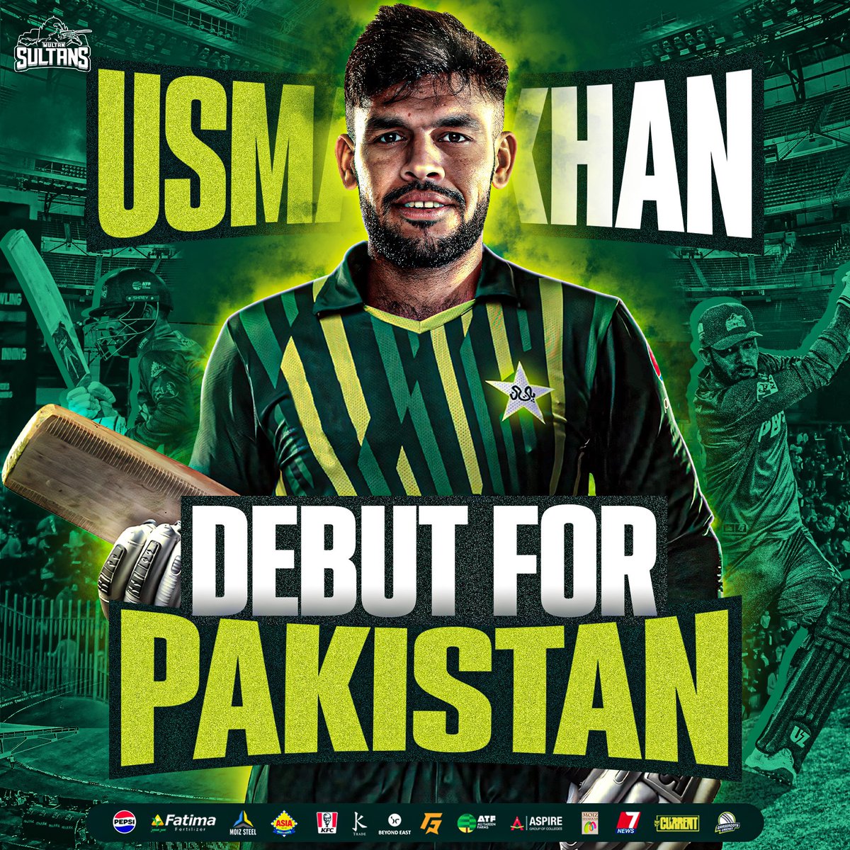 MultanSultans's tweet photo. 🌟 𝐃𝐄𝐁𝐔𝐓 𝐍𝐈𝐆𝐇𝐓 🌟 

Sultan Usman Khan will be making his debut in the 🇵🇰 colours tonight! 🔥

#SultanSupremacy | #PAKvNZ https://t.co/RUdhlnfetm