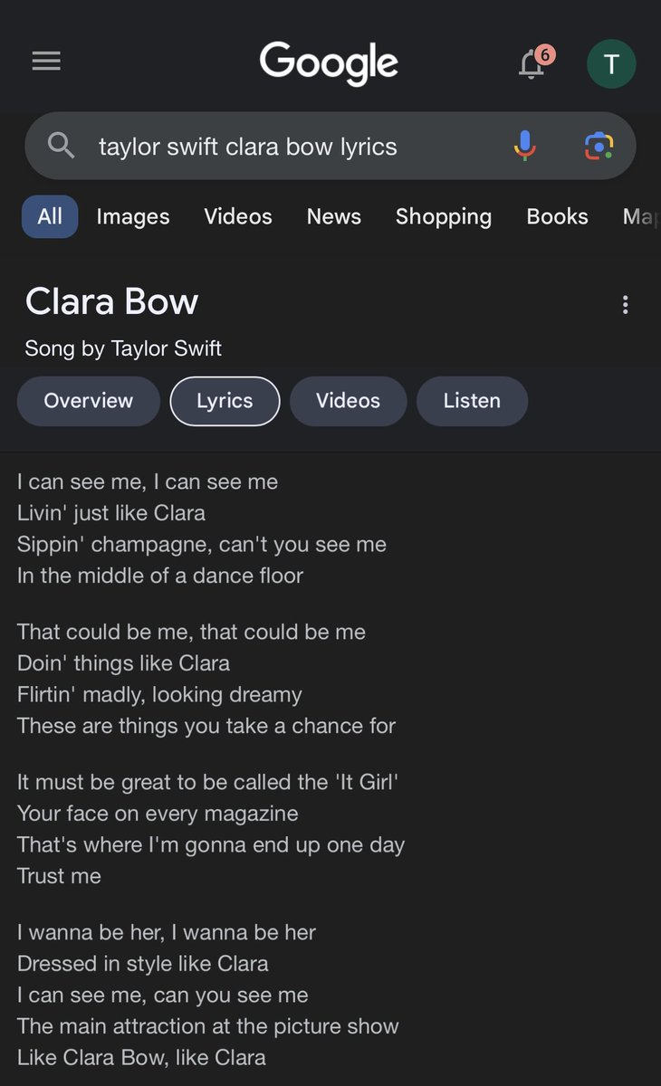 tveitidk's tweet photo. THE LYRICS FOR CLARA BOW JUST DROPPED OMG??? #TaylorSwift #TSTTPD https://t.co/RY85c0Fz0C