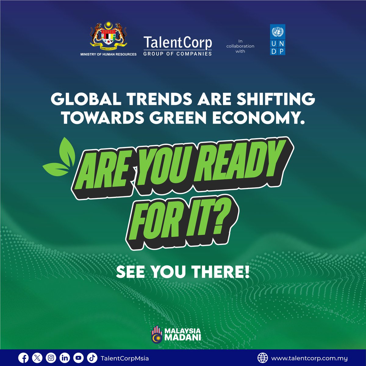 Green skills are in high demand as the world shifts towards a sustainable economy. 🌿Sustainability meets opportunity at the KESUMA Green Skills Fair by TalentCorp in collaboration with United Nations Development Programme (UNDP). ✨Discover green skills courses, learn from…