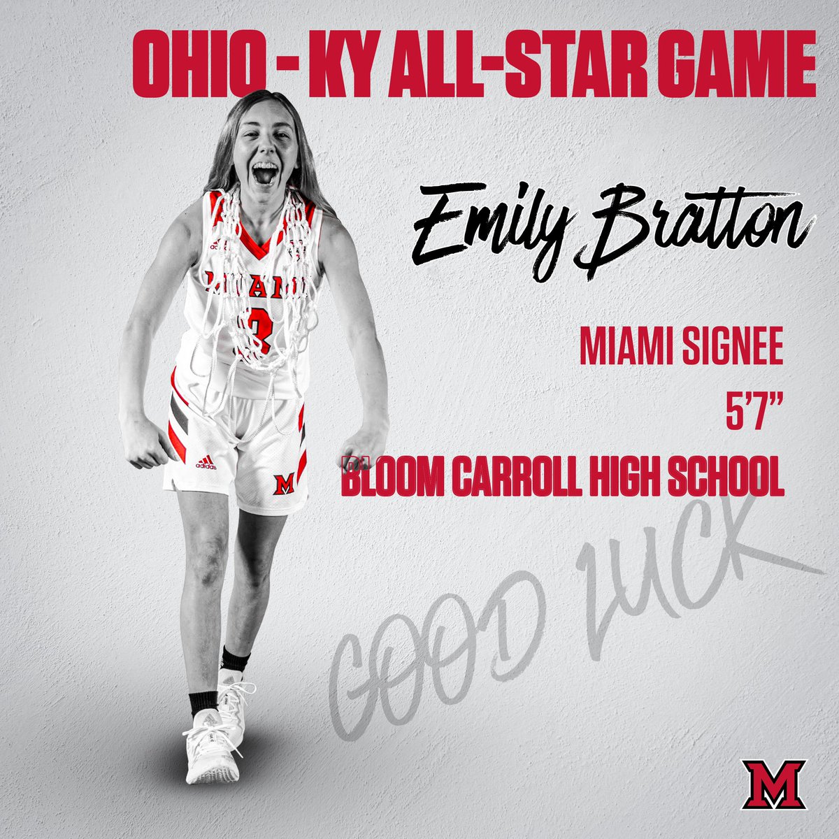 Miami University WBB (@miamioh_wbb) on Twitter photo Congratulations to <a href="/emily_bratton_/">Emily Bratton</a> on playing in the Ohio-Kentucky All-Star Game on April 20th at Thomas More University!! Let’s Go!! 💥‼️🥳
#RiseUpRedHawks Congratulations to <a href="/emily_bratton_/">Emily Bratton</a> on playing in the Ohio-Kentucky All-Star Game on April 20th at Thomas More University!! Let’s Go!! 💥‼️🥳
#RiseUpRedHawks
