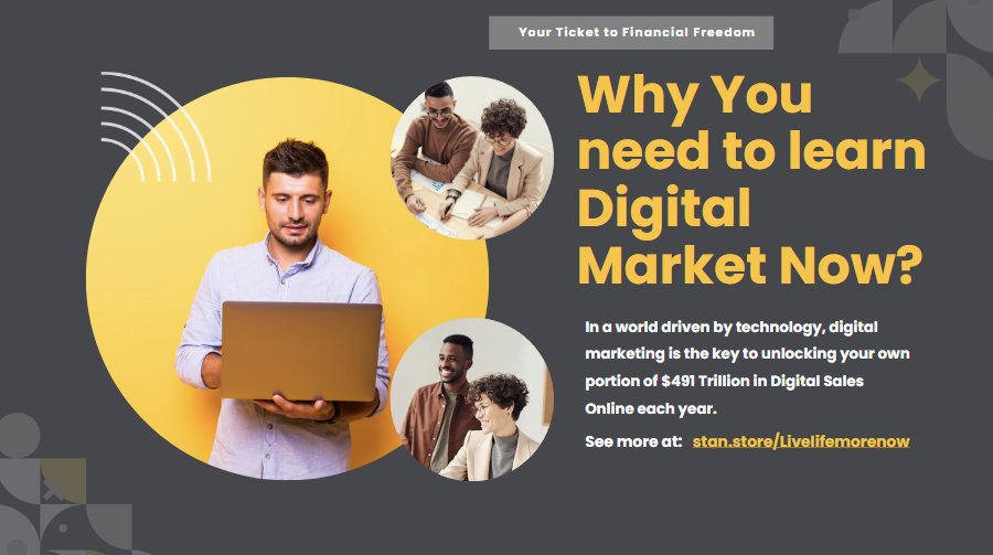 makemoney2night's tweet photo. Each year there are over $400 Trillion in #digitalsales 
With this #digitalmarketing #salescourse you become your own #boss no more #9to5 
 Create #change in your life 
- Learn #marketingonline in 36 hours
- Create #passiveincome 
- Have #financialfreedom

https://t.co/Zd7xzcD04D https://t.co/80WPReoSkE