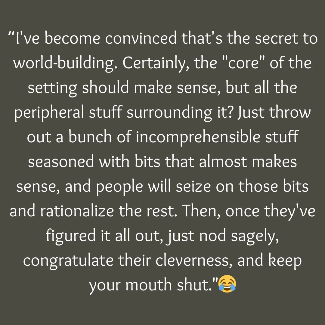 archeditorial's tweet photo. Some interesting world-building advice for my fellow perfectionists out there... I don't know the source, but it's worth sharing!
#farside #worldbuilding #writingadvice #writingprep #cowtools https://t.co/ezVQacqXUp