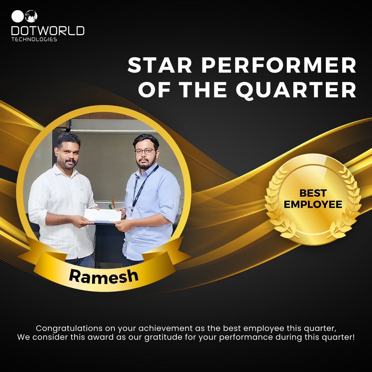 DotworldIndia's tweet photo. Celebrating Excellence! A huge shoutout to Best Performers for outstanding performance and dedication. Your hard work doesn’t go unnoticed! hashtag
#EmployeeOfTheMonth #TeamExcellence #dotworld #Startup #softwareDev #gamedev #robotics https://t.co/FVqkPUsKOO