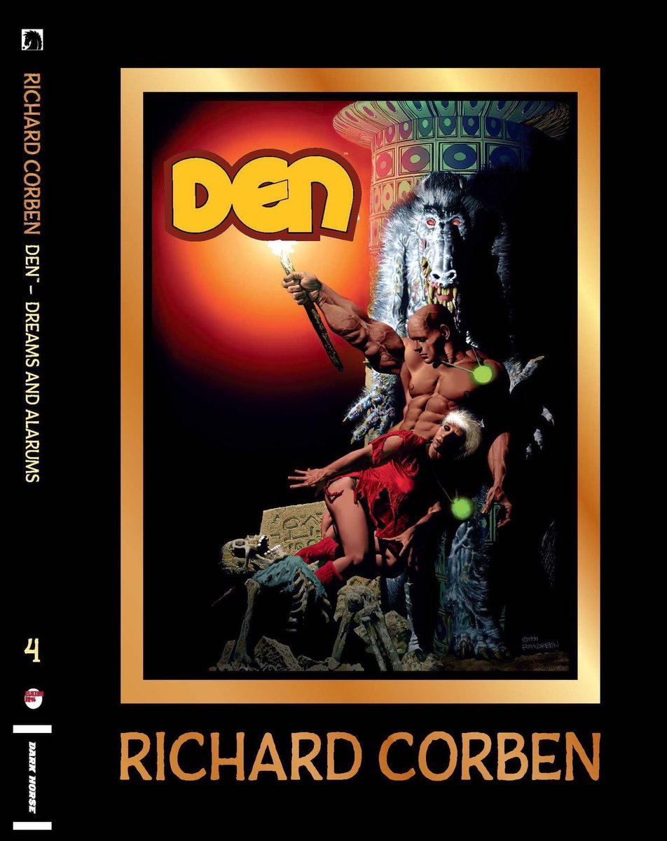 The fourth volume of Den is going to be very special. First of all, it will featured a previously unpublished cover, which Corben intended for this story (there was a variation published, but this is his original composition.) I will also be double sized: 192 pages in total!