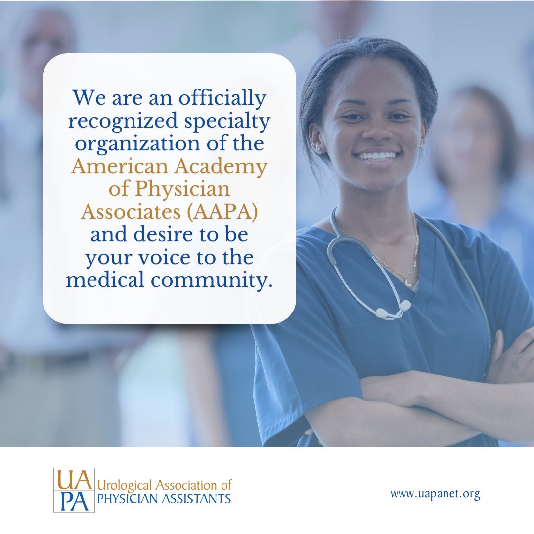 The Urological Association of Physician Assistants provides resources & advocacy for PAs in urology. Learn more & join us in advancing the profession! #UAPA #Urology  #PhysicianAssistant #UrologyPA