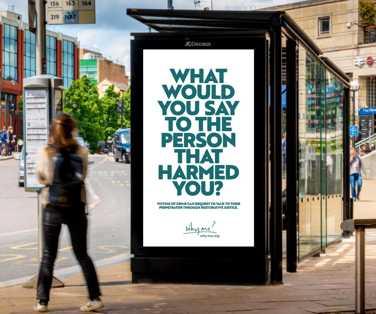 Our latest campaign is for 'Why Me?', a little-known charity that does a significant thing. The benefits of restorative justice's are well-documented, but very few people know what it is, never mind that everyone is entitled to ask for it if they require that kind of closure.