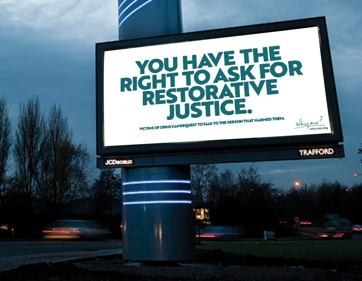 TRES_LDN's tweet photo. Our latest campaign is for 'Why Me?', a little-known charity that does a significant thing. The benefits of restorative justice's are well-documented, but very few people know what it is, never mind that everyone is entitled to ask for it if they require that kind of closure. https://t.co/zIOswnOZNl