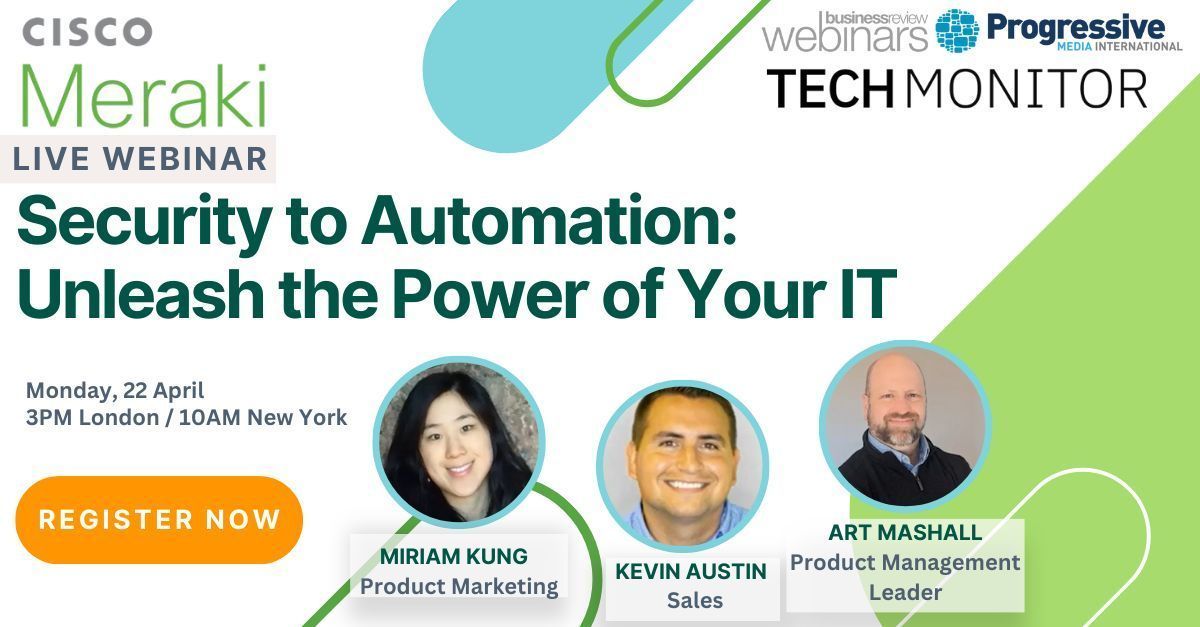 Elevate your SMB networking with #CiscoMeraki 🚀Spring into the cloud and unlock the power of automation and security. Join us for a free webinar 'Security to Automation: Unleash the Power of Your IT' and learn how to take your business to the next level. 
buff.ly/3xEOqUH