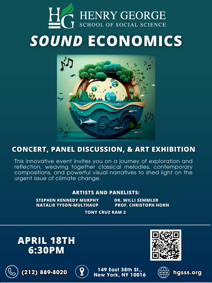 HGSSSNYC's tweet photo. Spend your evening with us tonight by enjoying a #concert, #panel #discussion, and #art #exhibition! The #event will take place at 149 E 38th St. (between 3rd Ave and Lexington).
More information and registration here: https://t.co/T0Kr43m6Hv
#EarthDay #music #economics https://t.co/9fZvyMGR5x