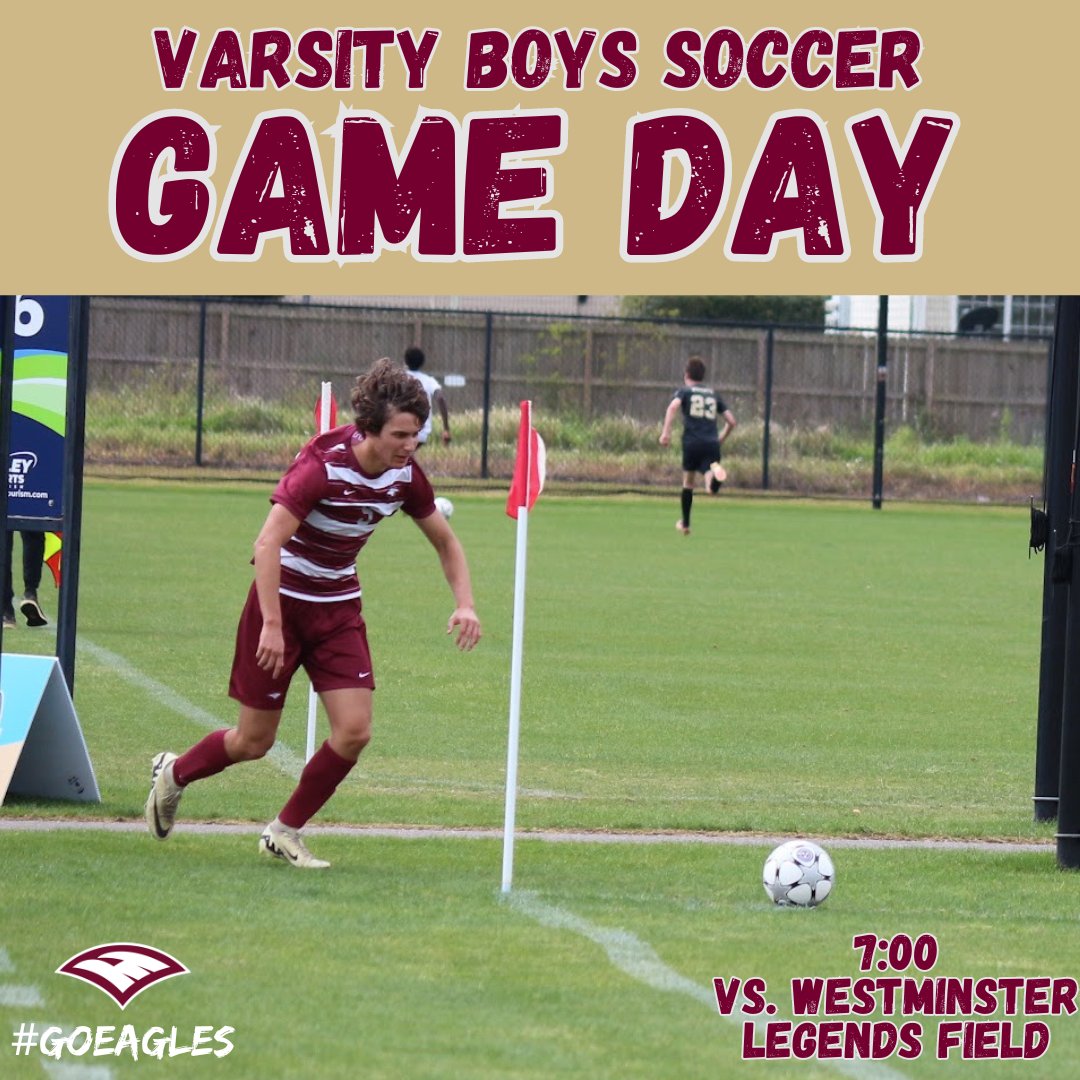 Home game tonight for the Varsity Boys Soccer team! Be there at 7:00 to cheer on the Eagles! #GoEagles