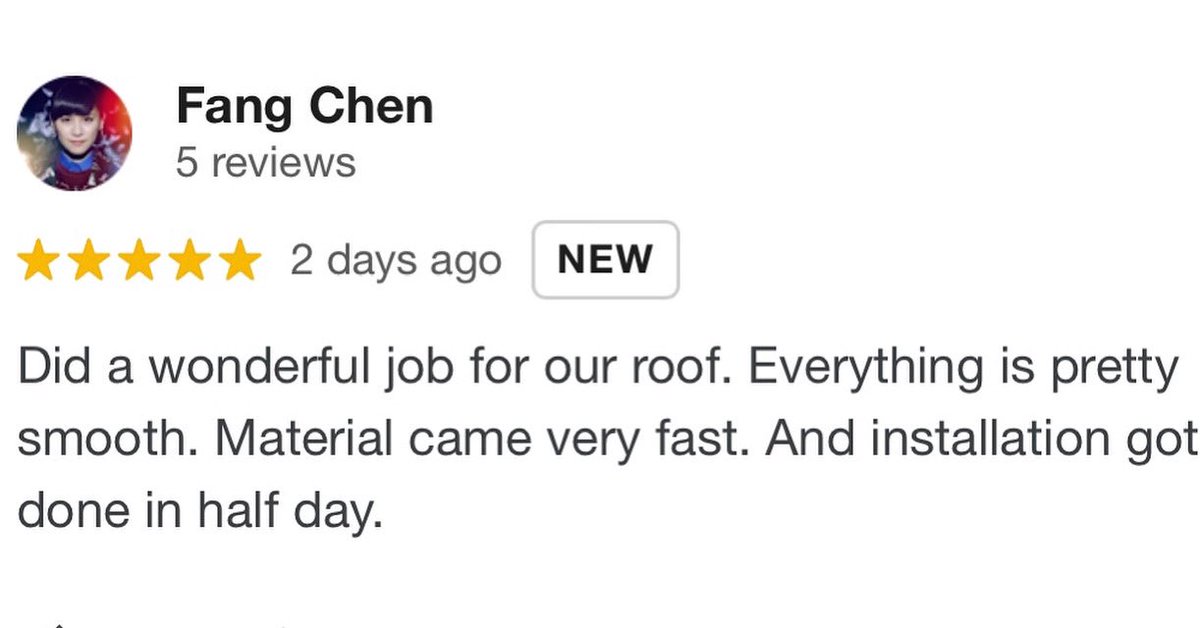 C2CRoofs's tweet photo. 🌟 Another satisfied homeowner! 🏡 We are thrilled to receive such a glowing review from one of our amazing customers. Thank you for trusting us with your roofing needs and for taking the time to share your positive experience. https://t.co/qdiqKAPE57