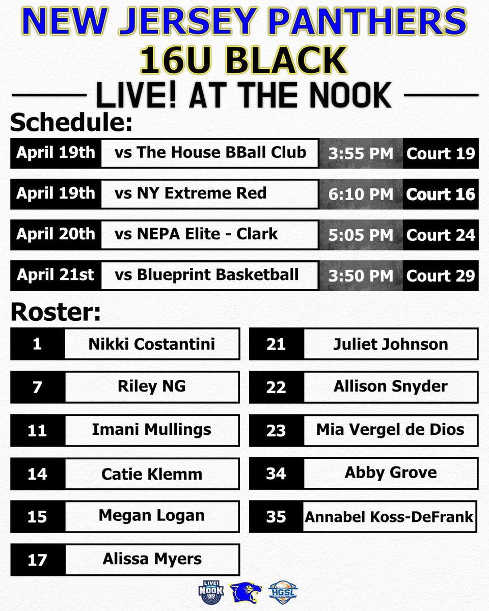 Check out @nj_panthers 16u along with @ImaniMullings Live at The Nook This Weekend 🫵🏾⬇️