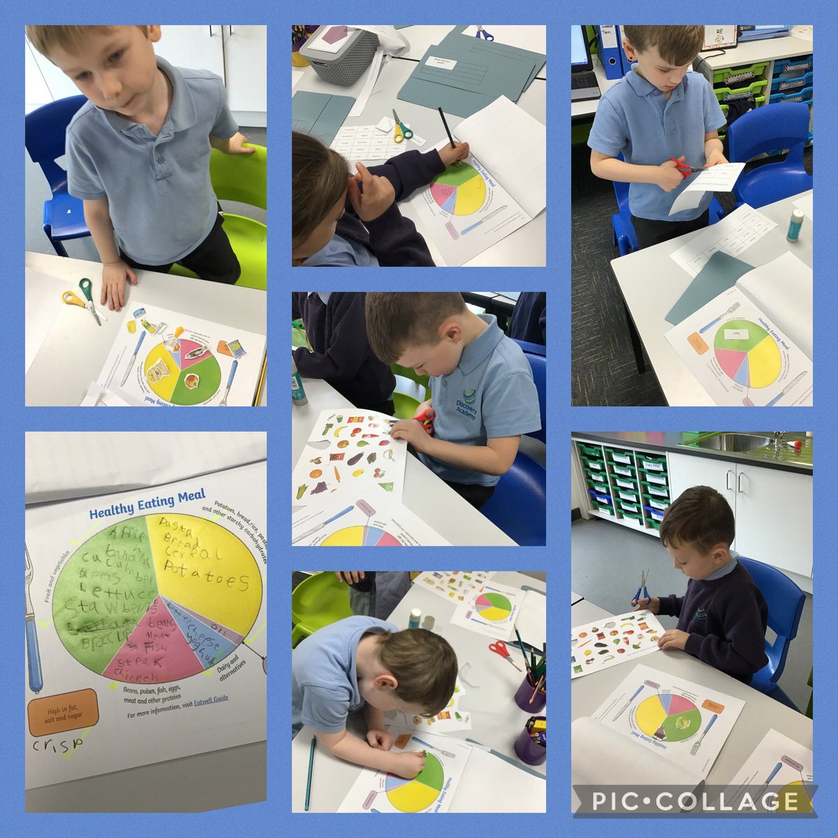 Year1Discovery's tweet photo. To start our DT topic ‘What kind of afternoon tea would be fit for a King in 2024?’, we researched the origins of an afternoon tea &amp; learnt all about the Eat Well Plate.  We like to be healthy at @Discovery_Hyde so we’ll be including lots of fruit and veg when we design our own. https://t.co/UIVTMrKMQQ