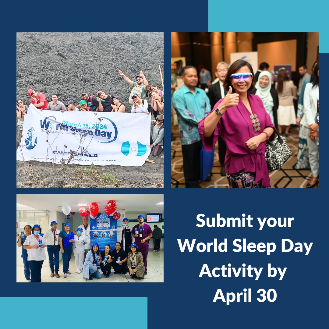 Thank you to everyone who has submitted and organized WSD Activities for 2024! This year over 300 activities have been submitted so far! All submitted activities are automatically considered for WSD Awards! Submit by April 30th to be considered for awards. worldsleepday.org/submit-your-ac…