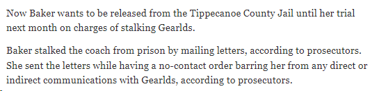 A stalker 'criminally obsessed' with Purdue WBB coach Katie Gearlds wants to be released from jail awaiting her May trial jconline.com/story/news/cri…