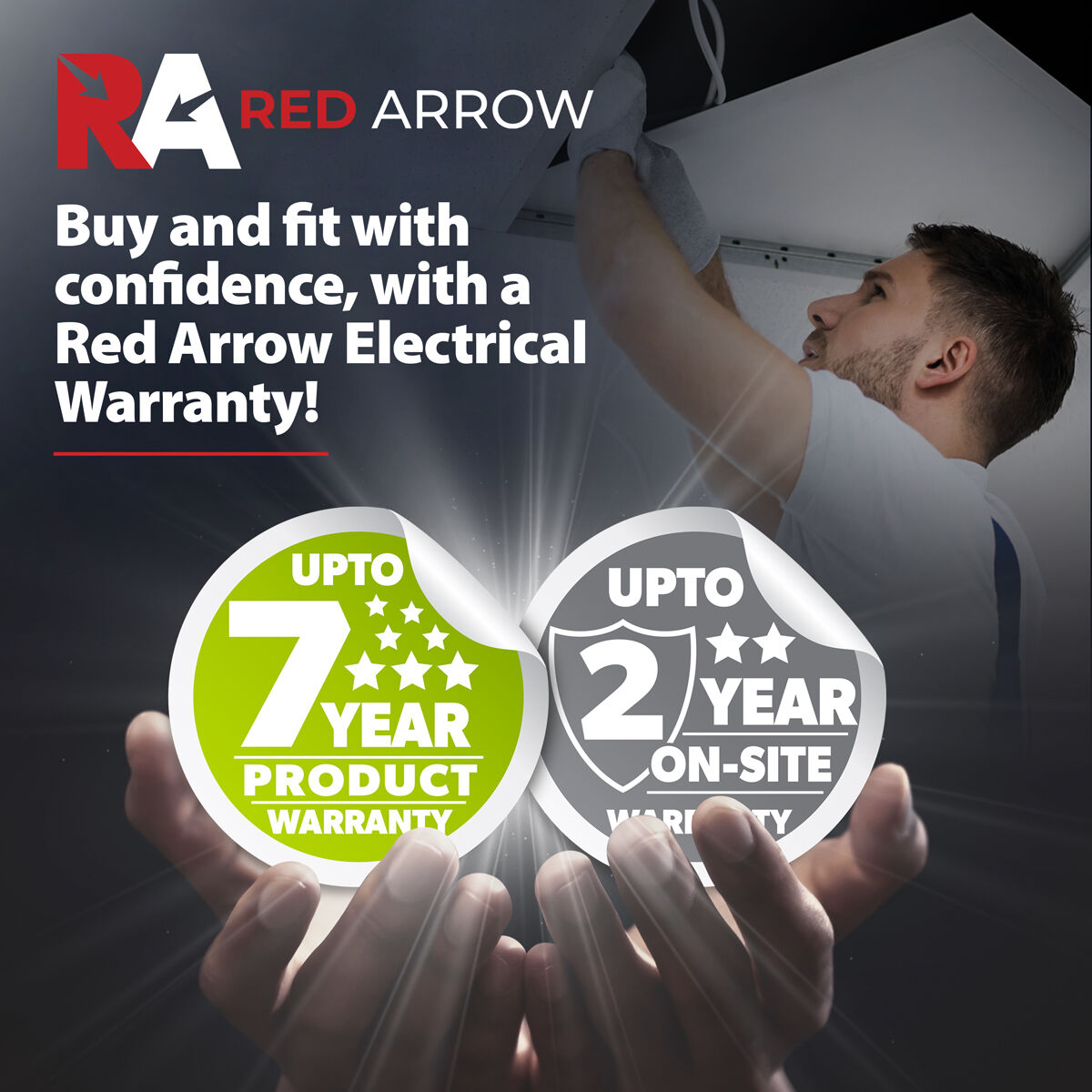 RedArrowElec's tweet photo. With up to 7️⃣ year product warranty and 2️⃣ year on-site warranty, you can buy and fit Red Arrow products with confidence.

Browse our range of products covered by these exceptional warranty options here 👉 https://t.co/j9FwZWJbT1 

#RedArrow #Warranty #Guarantee #QualityProducts https://t.co/UcLZ0mx0TN