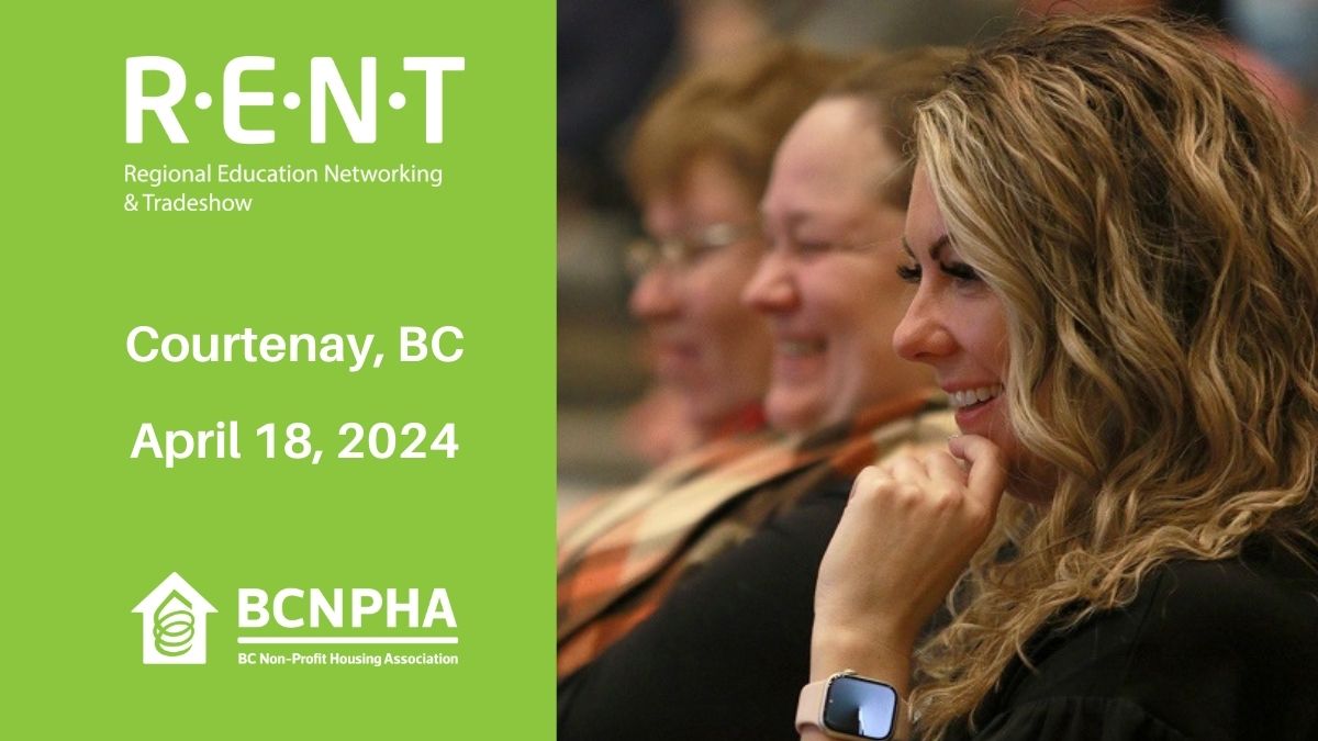 We're excited to bring together the non-profit housing sector for #VIRENT! We're in Courtenay for a day packed with #affordablehousing education and networking.