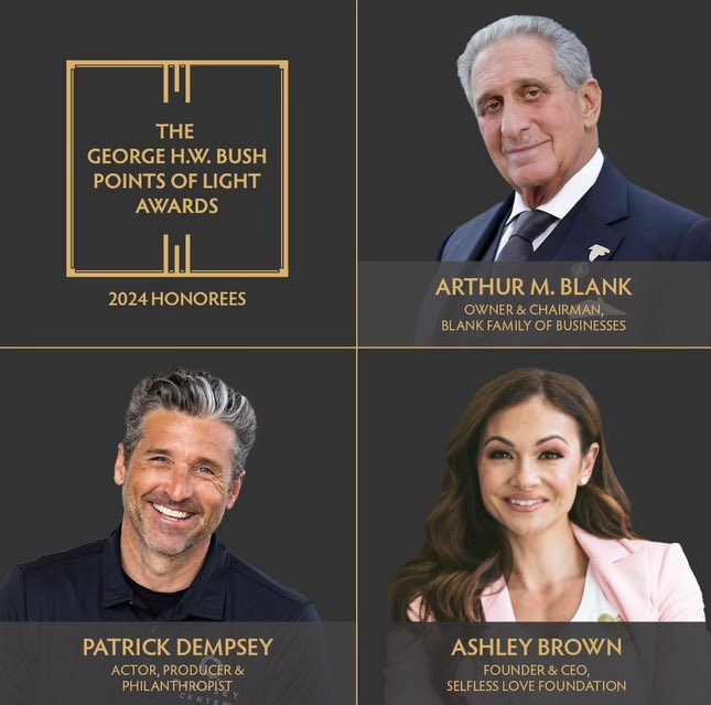 I’m so proud of my wife @AshleyVickBrown who will be receiving the @PointsofLight award!! You know that you’re making a difference when other organizations honor you! Congratulations to all the recipients! @PatrickDempsey @BlankFoundation