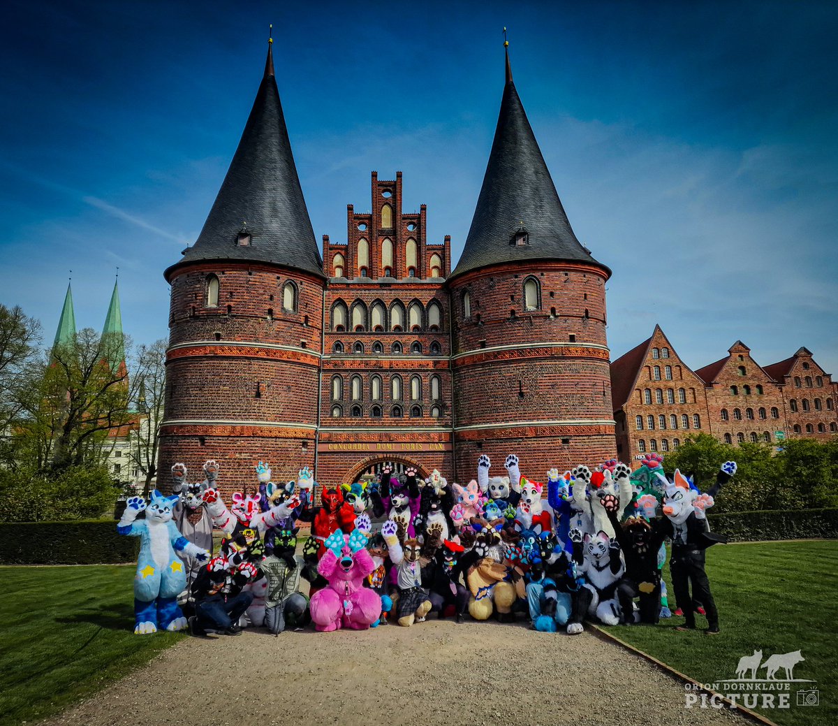 Gruppen Bild von Fursuit Walk in Lübeck 13.04.2024 

Bild by Orion Dornklaue 🐺🐾📷