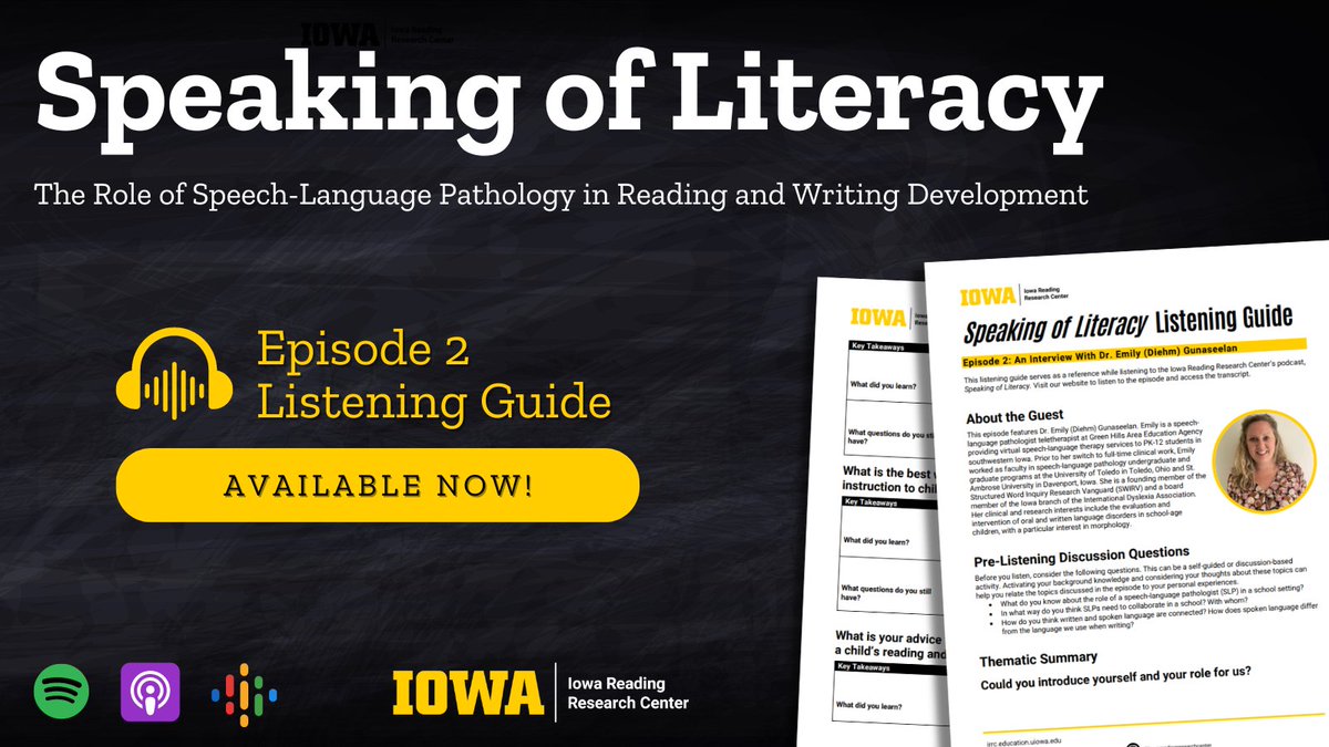 What is the best way to introduce morphology and phonology instruction to children with dyslexia? Explore this question and more while listening to “Speaking of Literacy.” Download the listening guide to dive deeper into episode 2’s content! irrc.education.uiowa.edu/speaking-liter…