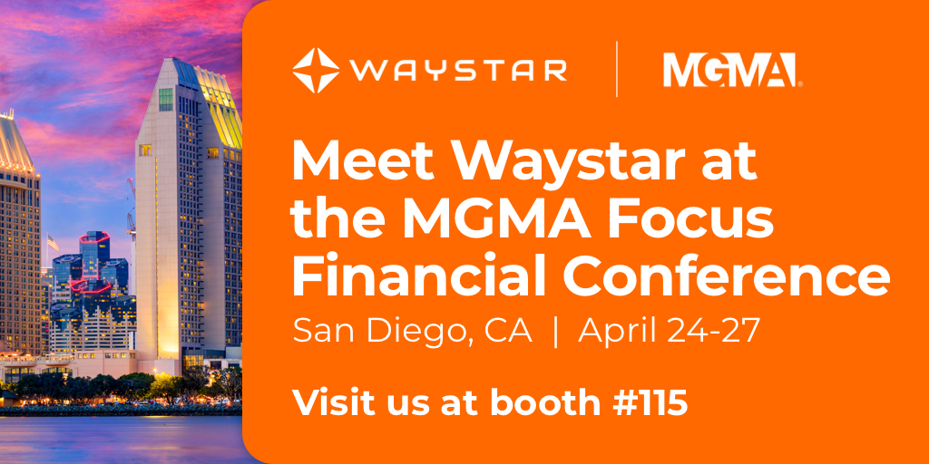 Will we see you at the @MGMA Focus Financial Conference in San Diego, CA next week? Plan a stop by booth 115 to discover how our smart technology can help you minimize manual work and get fuller, faster payments. Schedule a time to chat: ow.ly/cMjv50Rj67K #MGMAFocus