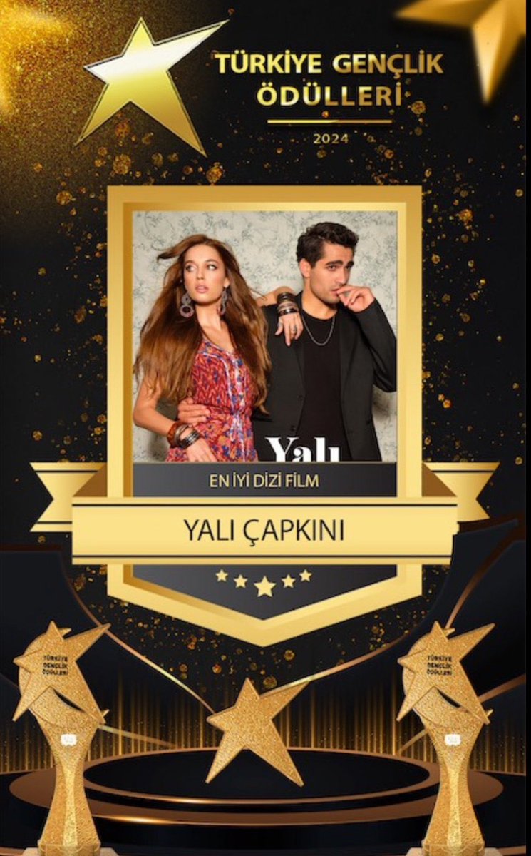 #YalıÇapkını starring Mert Ramazan Demir and Afra Saraçoğlu, will receive the 'Best TV Series' award at the Turkey Youth Awards.💥 #Afrasaracoglu #MertRamazanDemir #SeyFer