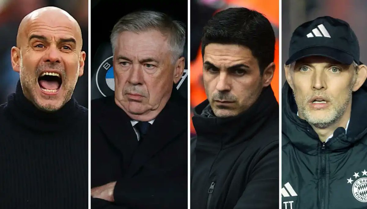 🇪🇸 Pep Guardiola 🇮🇹 Carlo Ancelotti 🇪🇸 Mikel Arteta 🇩🇪 Thomas Tuchel Show us your ball knowledge by ranking these coaches from worst to best..