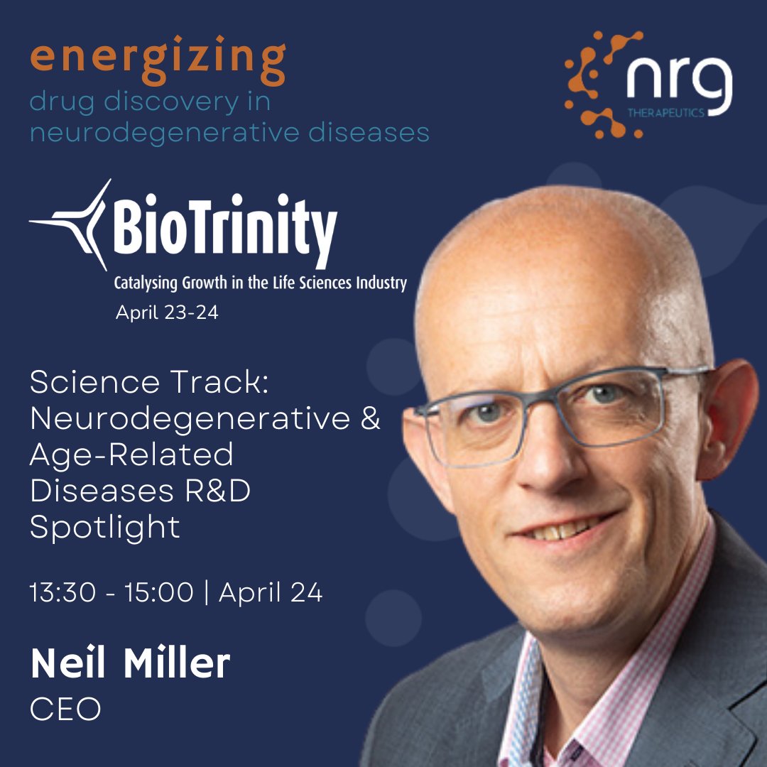 Our CEO will be at <a href="/OBN/">obn</a> #BioTrinity 2024, April 23-24. Come along to his panel on Neurodegenerative &amp; Age-Related Diseases R&amp;D, or get in touch to discuss our brain-penetrant, oral small molecule #mPTP inhibitors as disease modifying therapies for #Parkinson’s, #ALS #MND