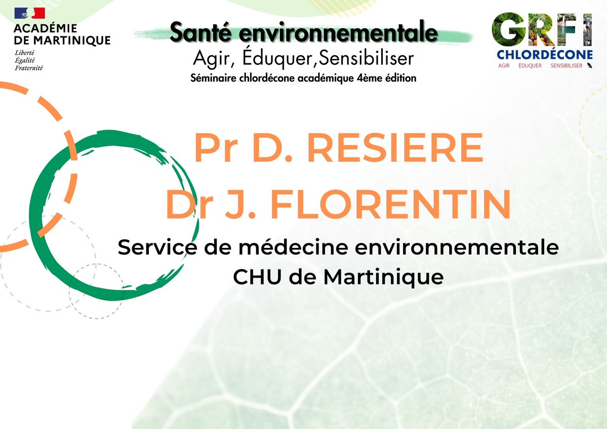 Le Professeur D. RESIERE nous parle de Santé environnementale et de la prise en charge des patients en Martinique #semchlordecone972 <a href="/acmartinique/">Académie de Martinique</a> <a href="/EDDacMartinique/">EDD académie de Martinique</a>