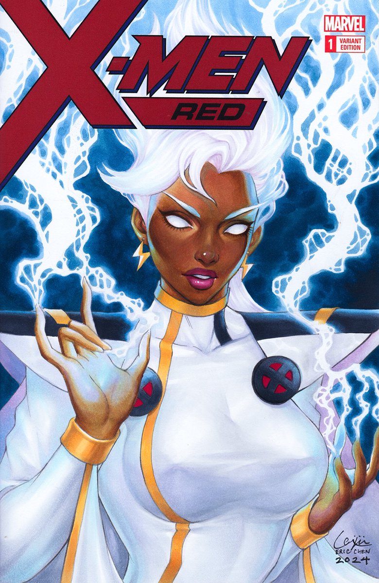 Queen Ororo Munroe aka Storm finished! Copic markers on a X-Men red blank comic cover. #XMen97