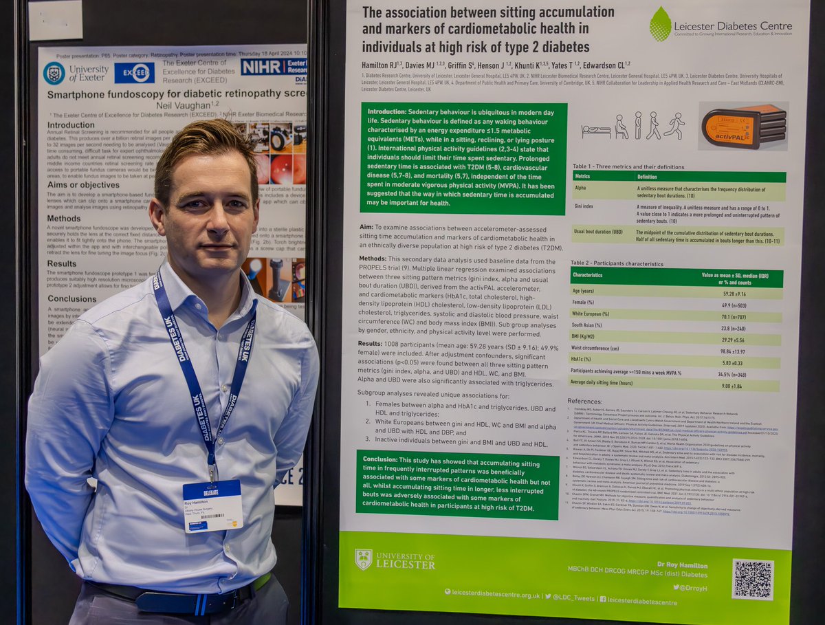 Brilliant poster at #DUKPC2024 from MSc student Roy on his dissertation project✏️
Find out more about the MSc course here: le.ac.uk/courses/diabet…