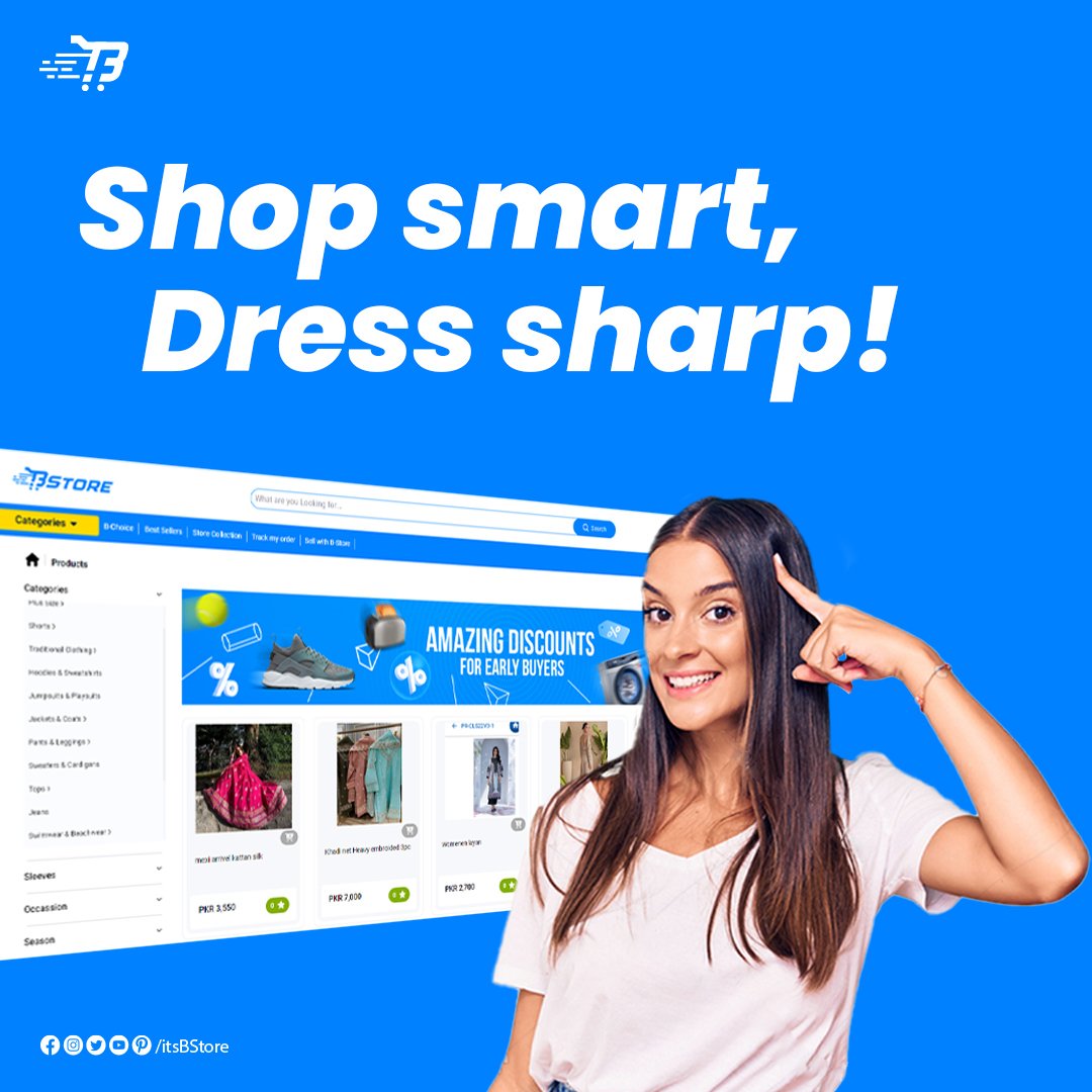 At Bstore, we believe in shopping smart to dress sharp. From classic staples to statement pieces, our collection offers versatility and sophistication for every occasion.

Shop smart, dress sharp: Bstore.net
.
.
.
#SmartShopping #DressSharp #FashionGoals
#bstore