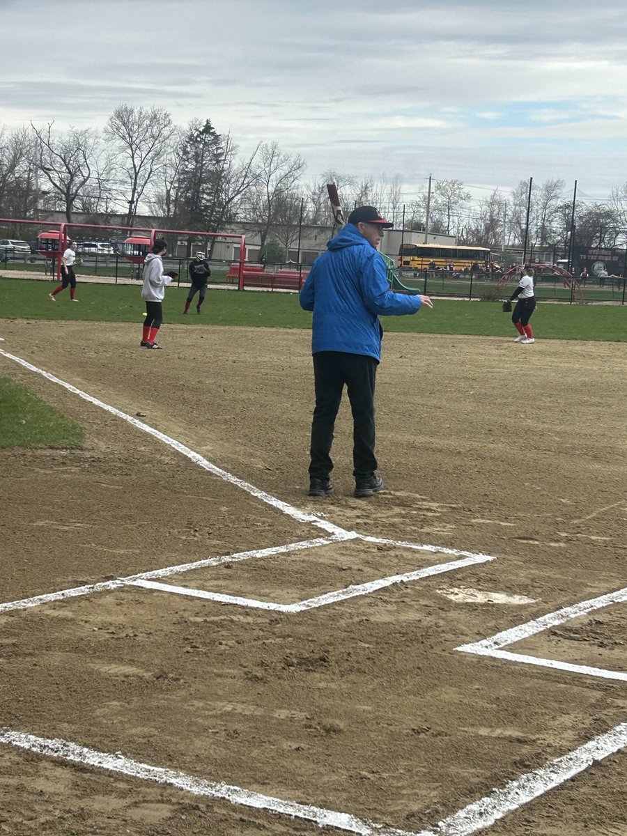 Lots of softball going on today at McEvoy Park. Both the JV and varsity have games at 11 AM vs Haverhill. Coach Brown has the JV team on the field warming up. Go NA!