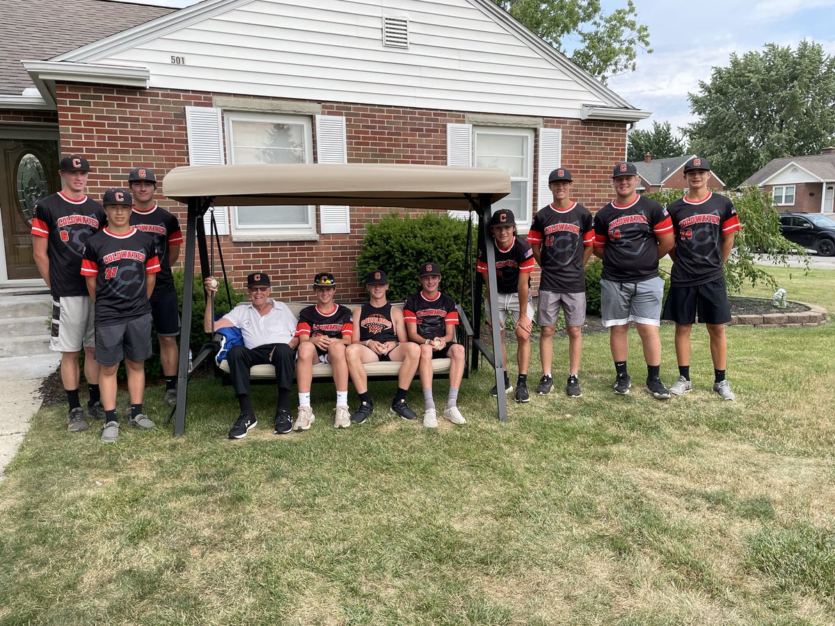 That’s when dad could still make it over to work with the Coldwater Acme pitchers on their mechanics. In later years as it became more difficult for dad to make it to the field, the guys would visit him on the swing for some pitching instruction. Miss those days!  Thankful 😌 ⚾️