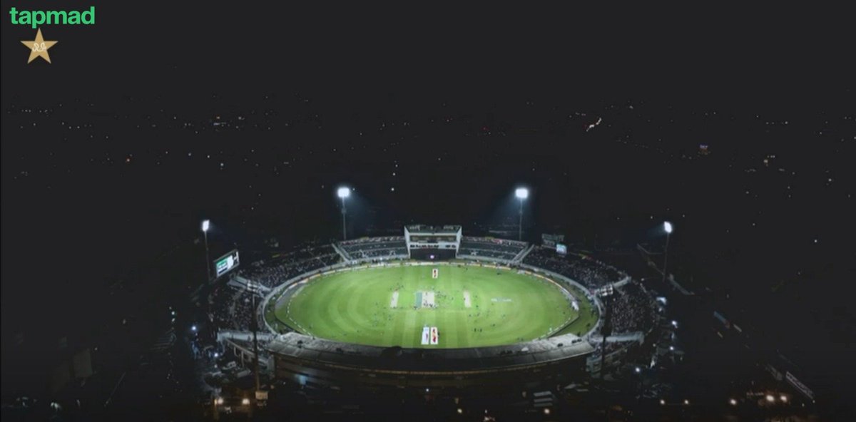 WHAT A STUNNING VIEW OF RAWALPINDI CRICKET STADIUM. MA SHAA ALLAH ❤️❤️

 #PAKvNZ
 #tapmad
 #HojaoADFree