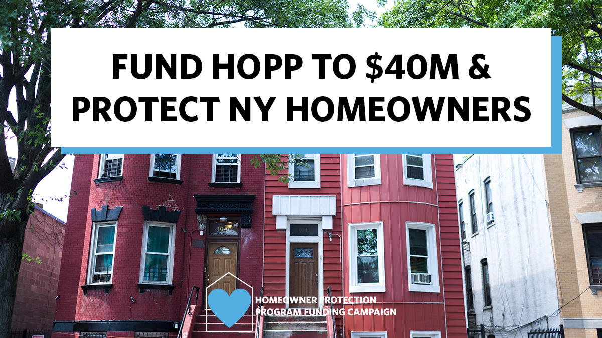 A late breaking proposal from @GovKathyHochul would ‘sweep’ $55 million from the Interest on Lawyers Account Fund (IOLA) to HOPP. This change could mean a pause in valuable foreclosure prevention funding and services. The governor must #fundHOPP without taking from IOLA!