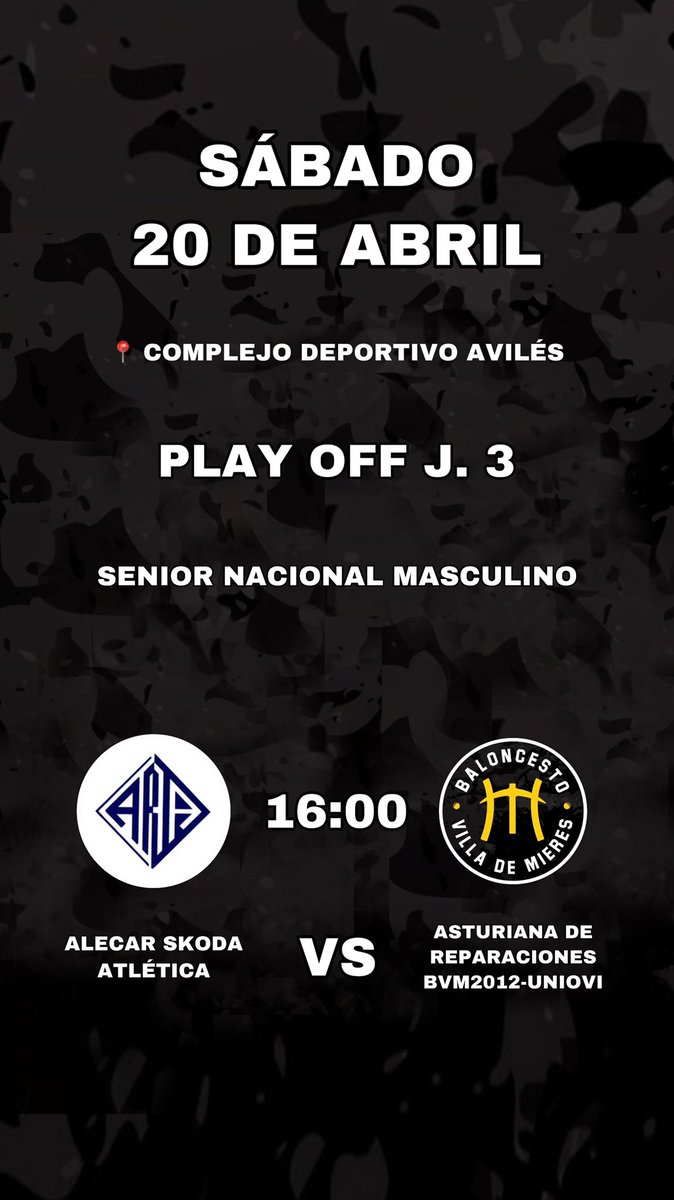 BVM2012's tweet photo. 🔊 ¡UNA VEZ MÁS! ‼️

Este sábado, en Avilés, se disputará el tercer y último partido de este cruce. El equipo ganador pasará a las semifinales. Necesitamos otro gran ambiente como el vivido en el último partido disputado. Con vuestro apoyo podremos hacerlo. 

¡ANÍMANOS! 🖤💛 https://t.co/nKoz1Sis5x