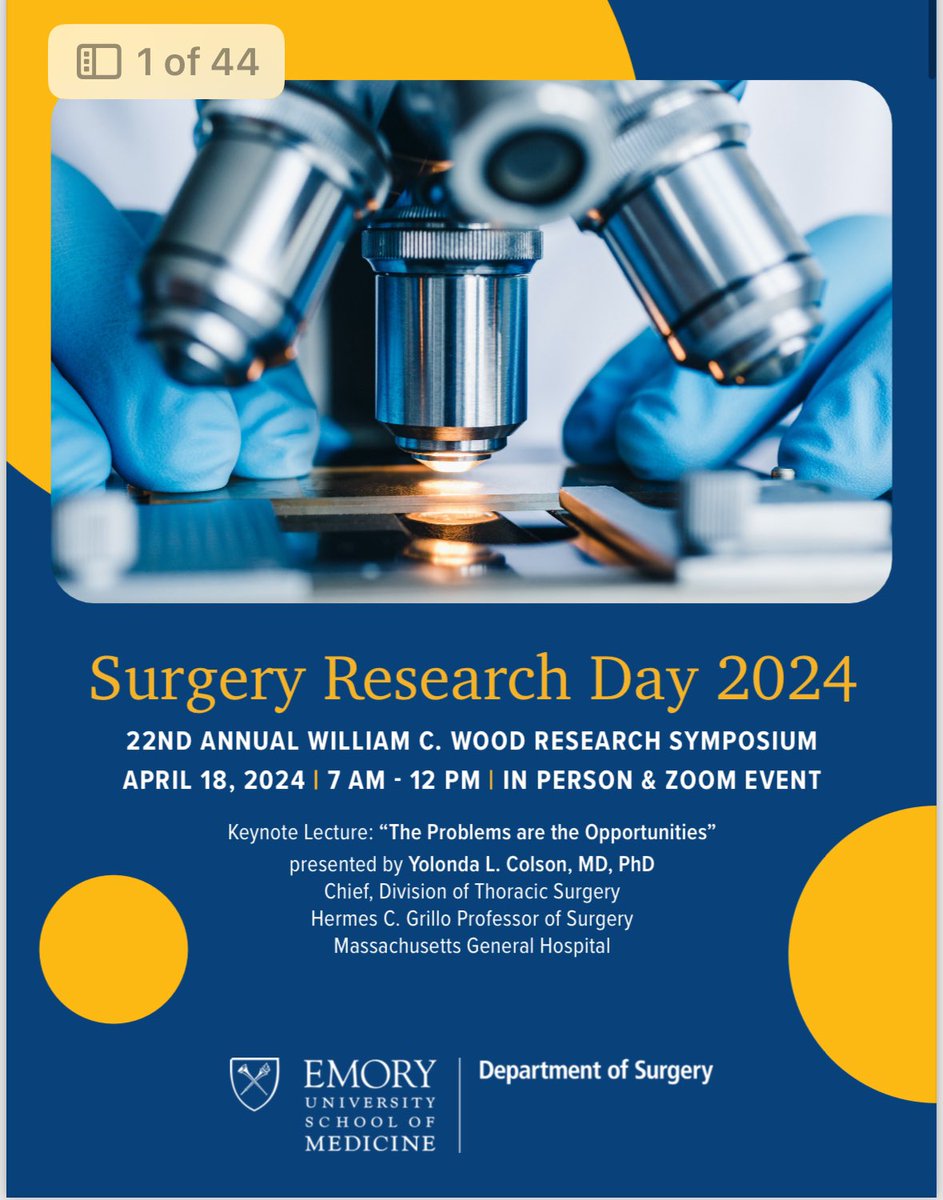 PaulGhareebMD's tweet photo. Rising superstar 4th year med student Makenna Ash presented some of our work at the annual @EmorySurgery Wood Research Symposium today! Great work and always a fun day shared among our surgical colleagues across specialties. @EmoryPRSurgery https://t.co/bbCDBzlNND