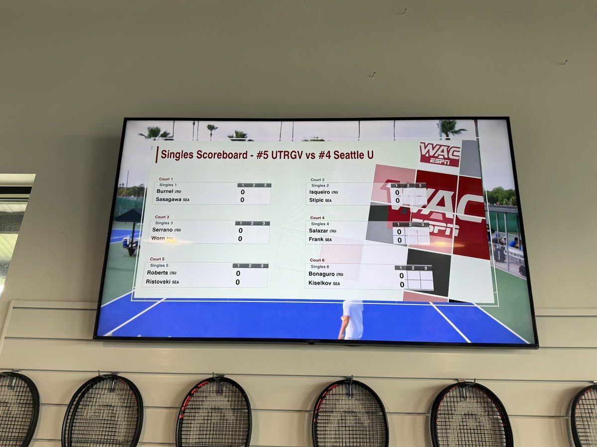 Bragging on @GoUTRGV and the tremendous hard work of @JonahUTRGV and @MikeRod0 for bringing their vision to life and streaming our @WACsports Tennis Tournament on @espn ‼️ 🎾Tune in now for @utrgvmenstennis vs @seattleutennis 🔗 es.pn/3W4eti5