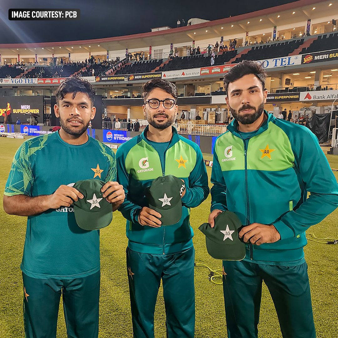 The trio is making T20I debut for Pakistan tonight 🧢🇵🇰 #PAKvNZ
