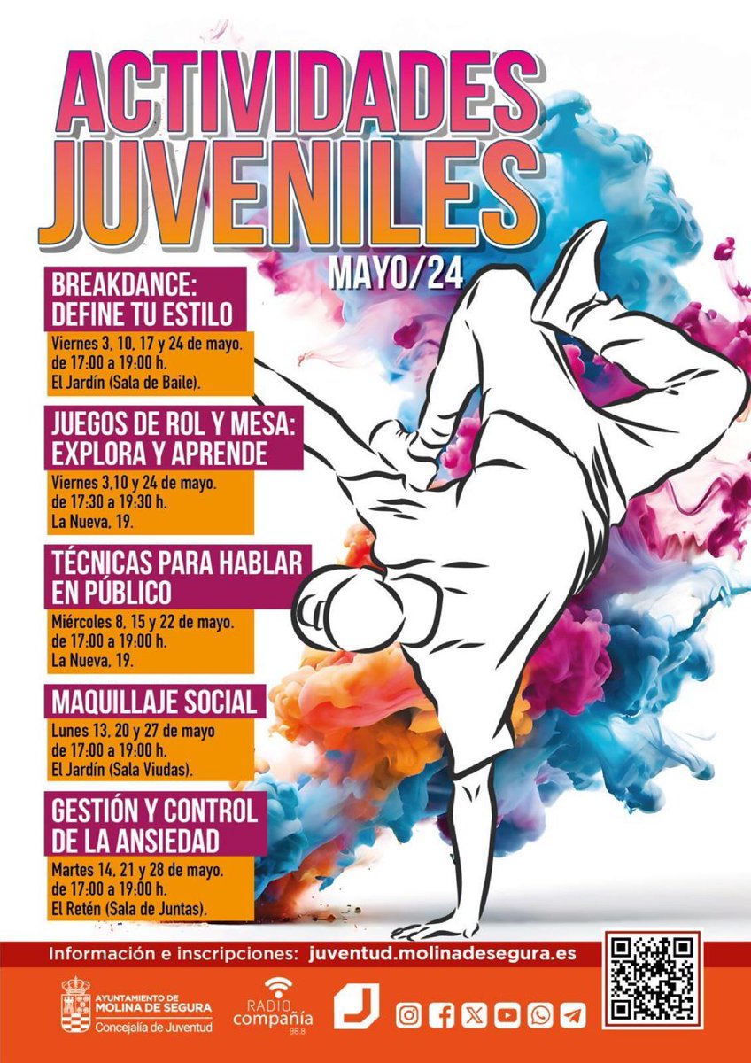 juventudmolina's tweet photo. Accede a través de https://t.co/DDZ6srQYgV e inscríbete, plazas limitadas y gratuitas‼️🆙 https://t.co/AIJjzKpFxf