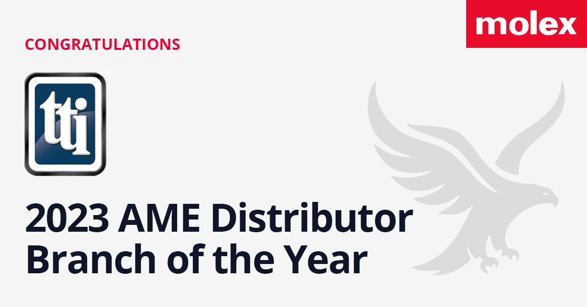 👏🎉A big round of applause for @ttiinc on winning Molex's annual Branch of the Year award in the following regions: 💠South: Huntsville 💠North: Michigan - DT 💠East: Raleigh 💠Mexico